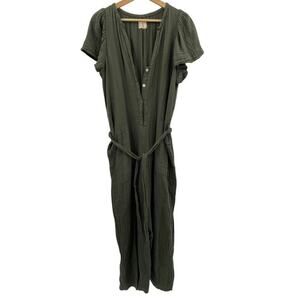 9seed‎ S green cotton gauze jumpsuit
